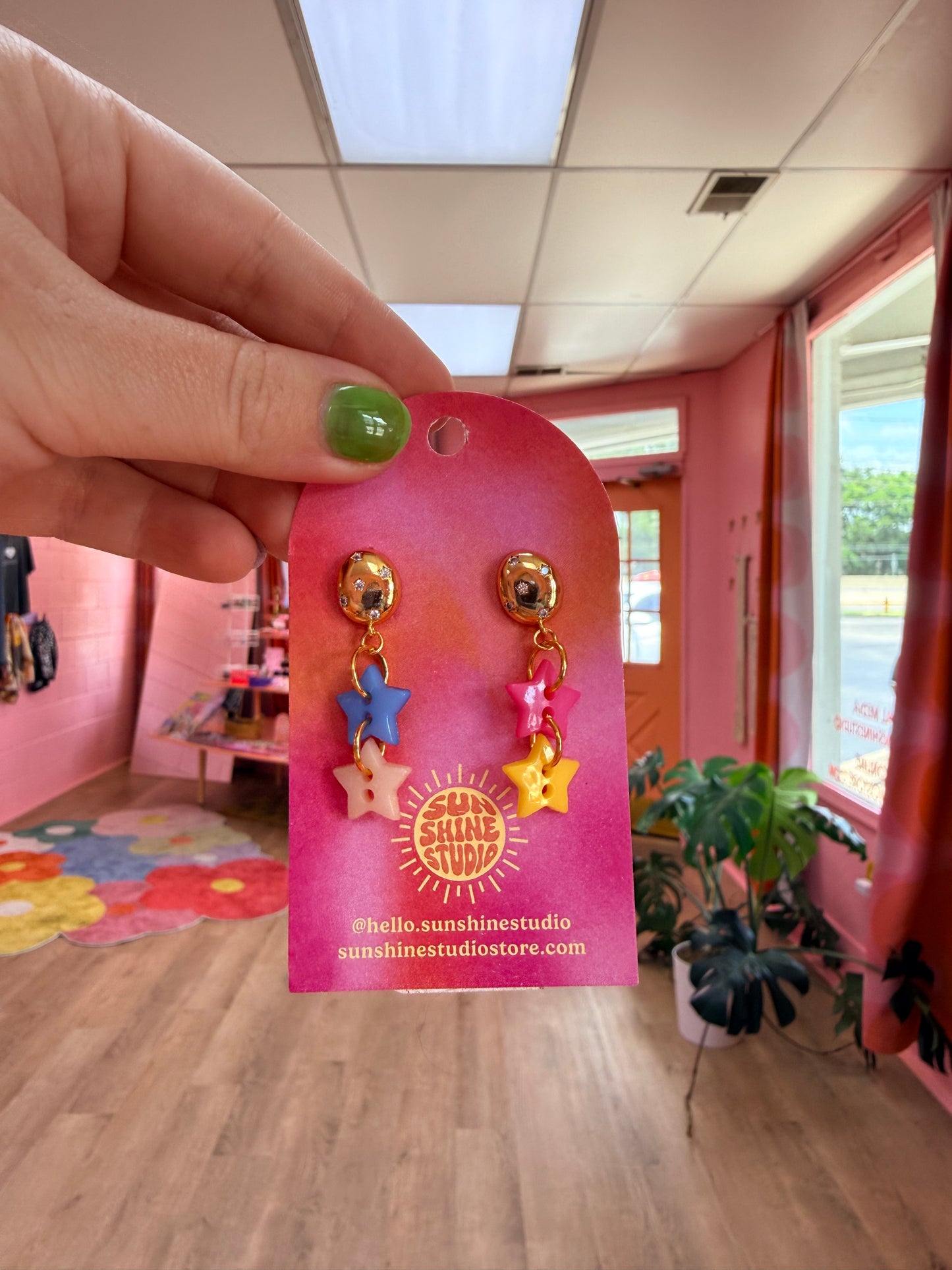 Bright and Fun Button Dangle Earrings