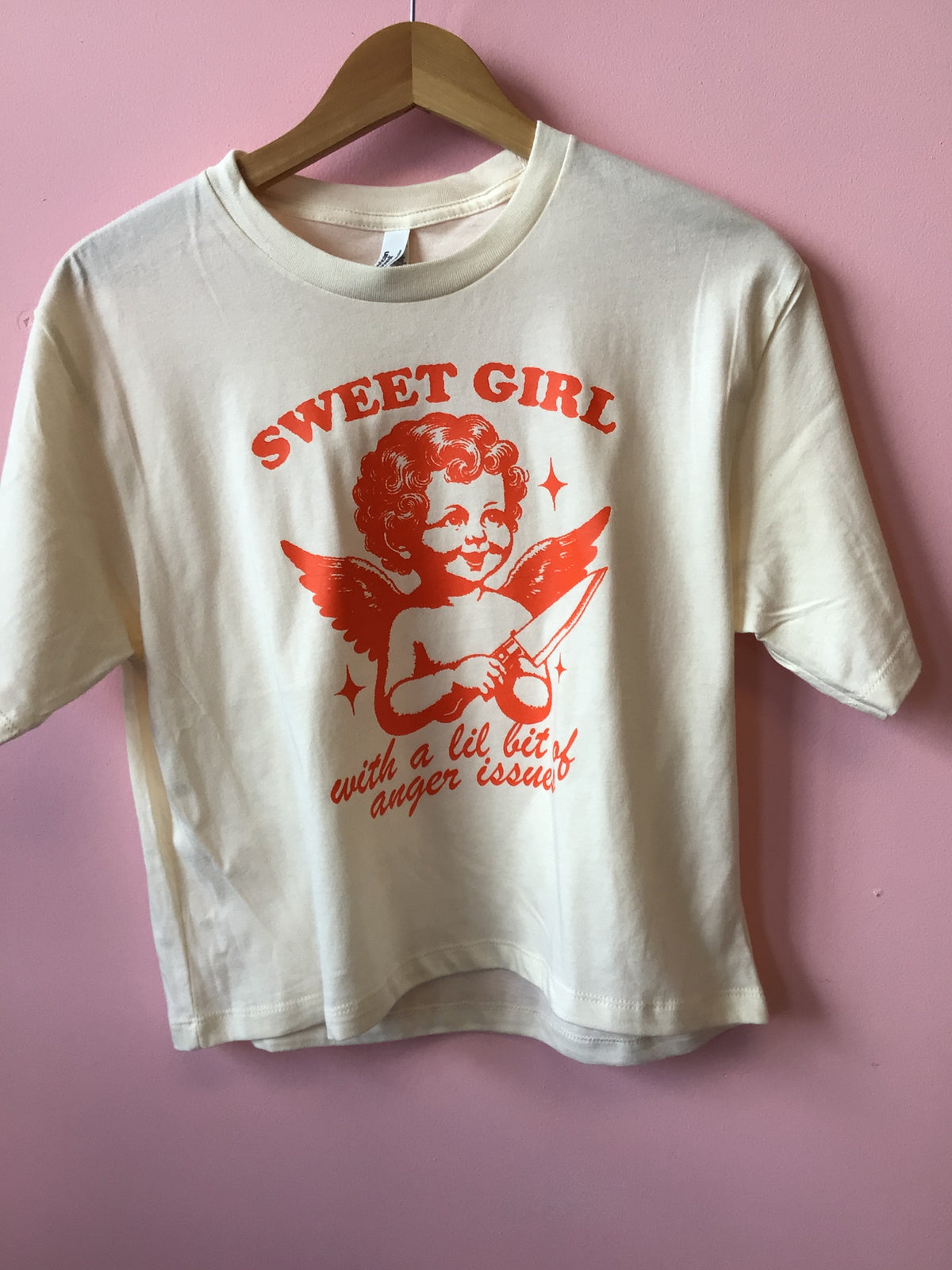 “Sweet Girl with a Little Bit of Anger Issues” Screen Printed Tees and Sweaters