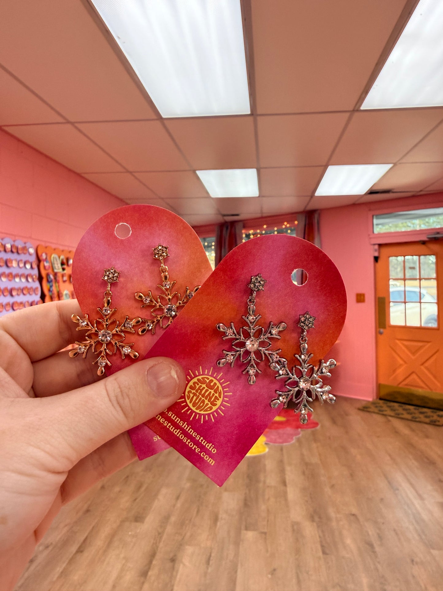 Sparkle Statement Snowflake Earrings
