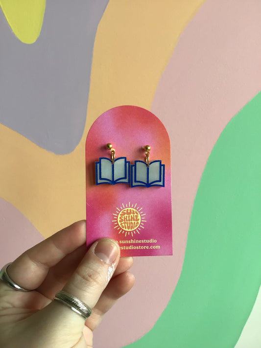 Single Open Book Earrings