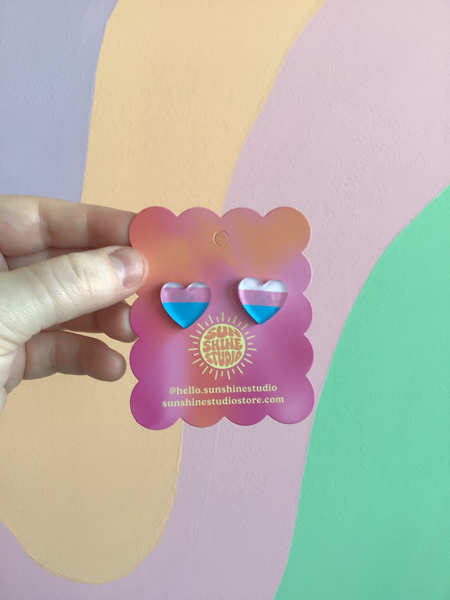 Oopsy Heart Pride Studs