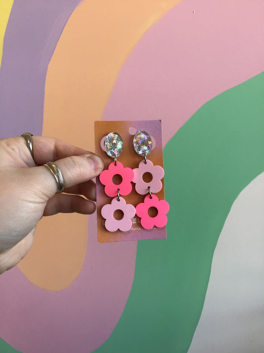 Dragon Fruit Flower Clip-On Earrings