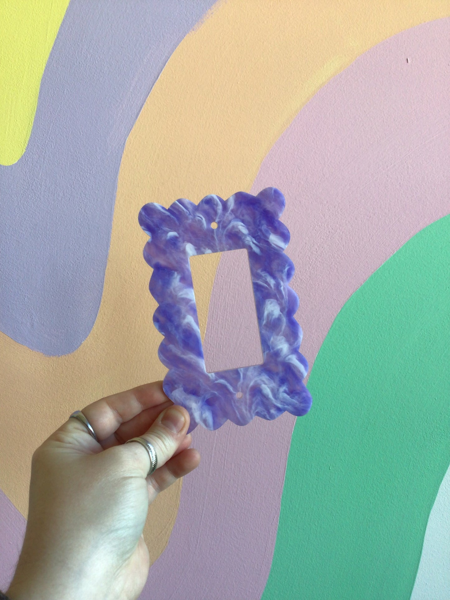 Purple and White Marbled Outlet Covers