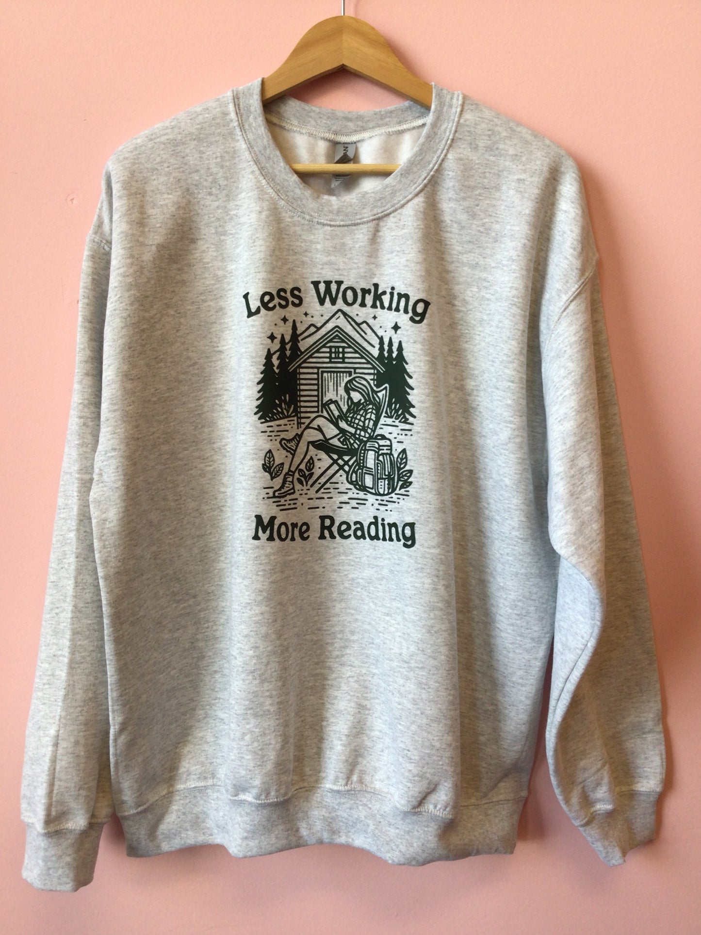 Less Working More Reading Crewneck