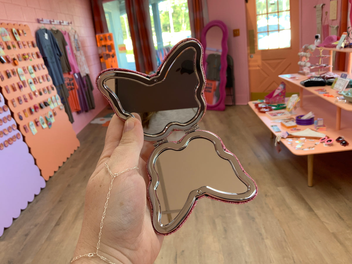 Sparkling Butterfly Travel Mirror