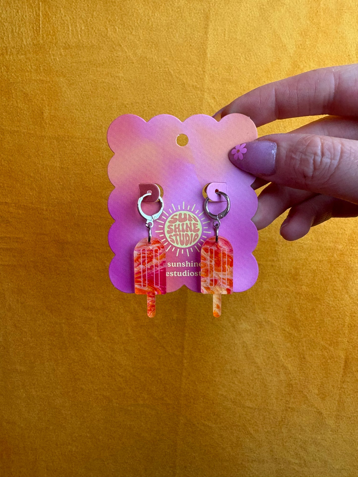 Sunset Popsicle Charm Earrings