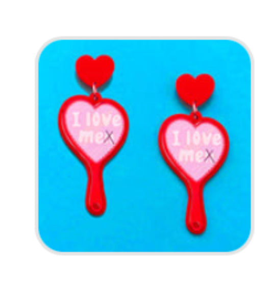 “I love Me” mirror acrylic earrings