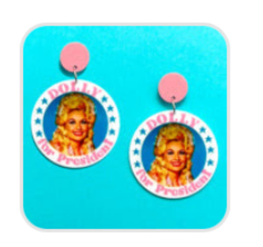 Dolly for President Earrings