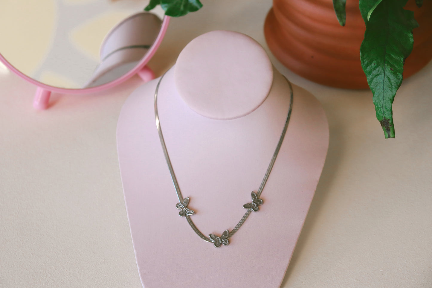 Change Can be Lovely-Titanium Butterfly Necklace