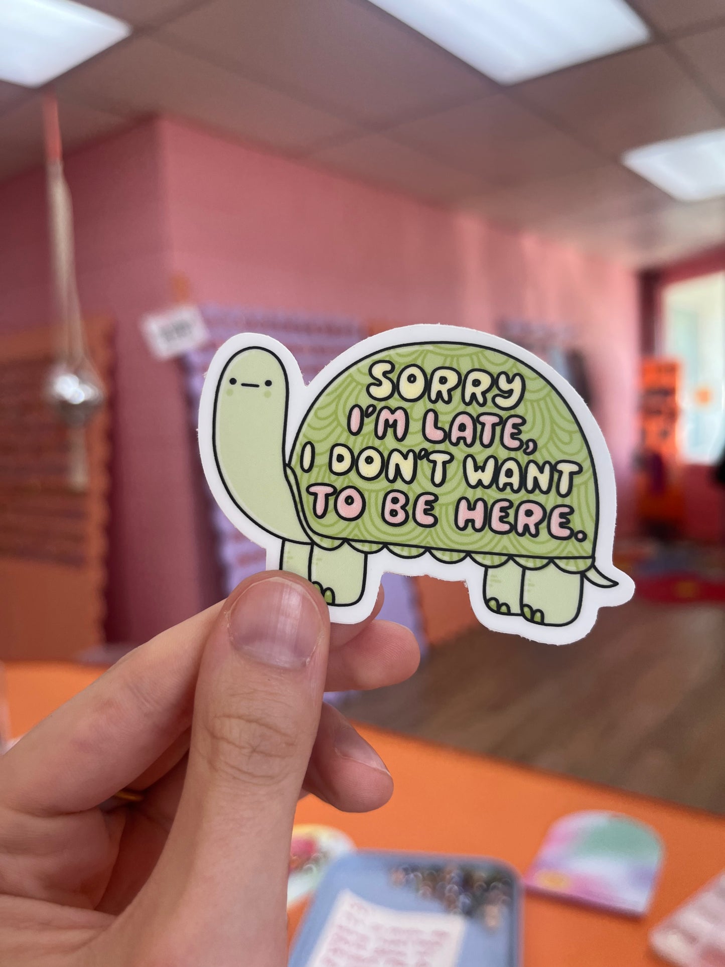 Sorry I’m Late Turtle Sticker