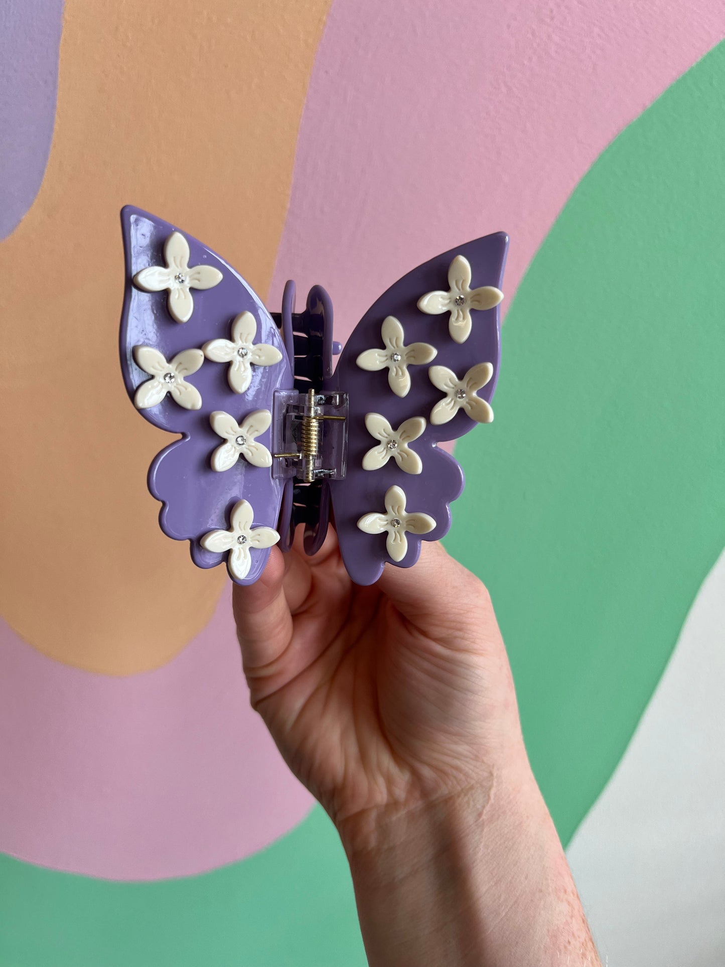 3D Flowers On Butterfly Hair Claw