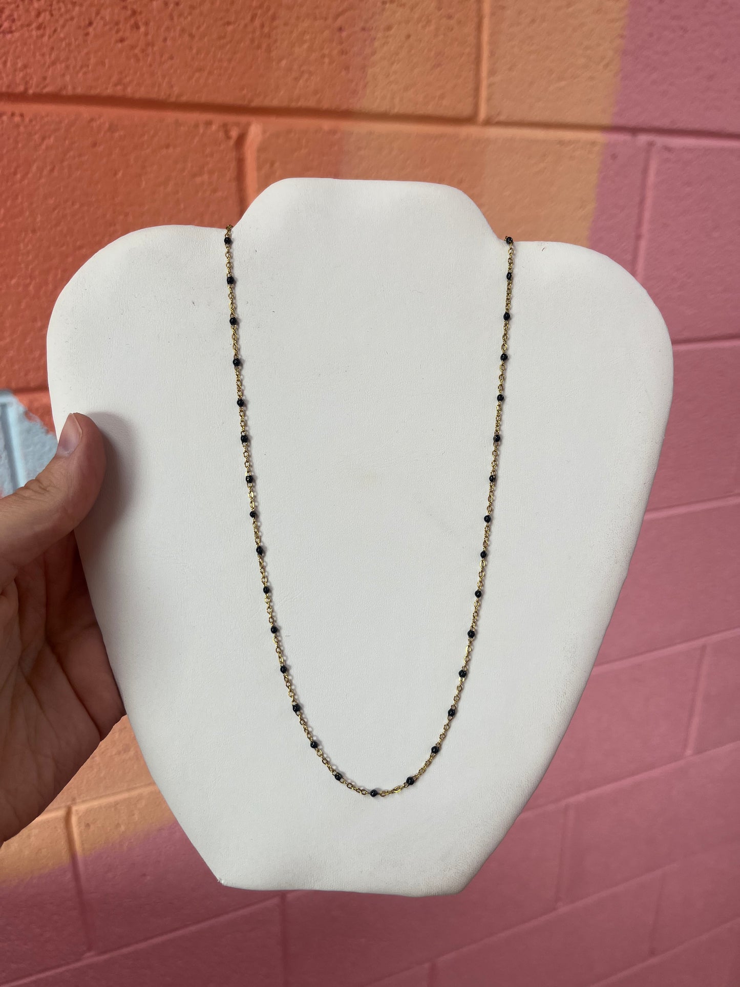 Gold and Black Chain Necklace