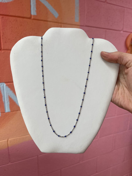 Silver and Navy Chain Necklace