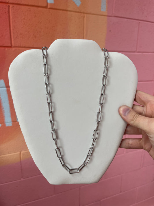 Large Silver Chain Necklace