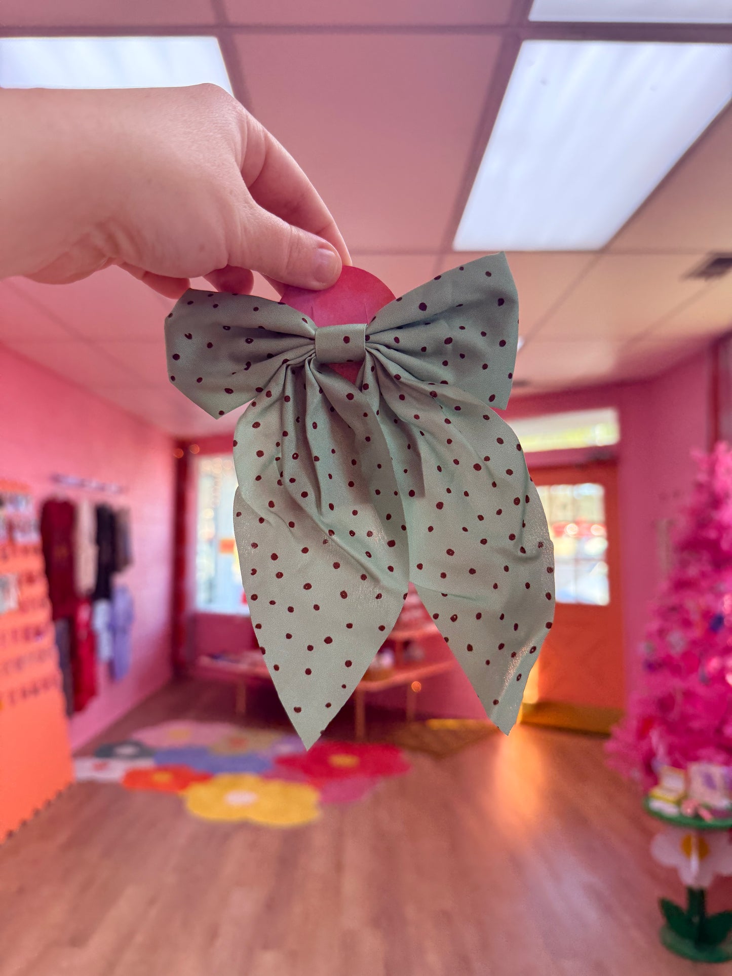 Polka Dot Hair Bow Clip