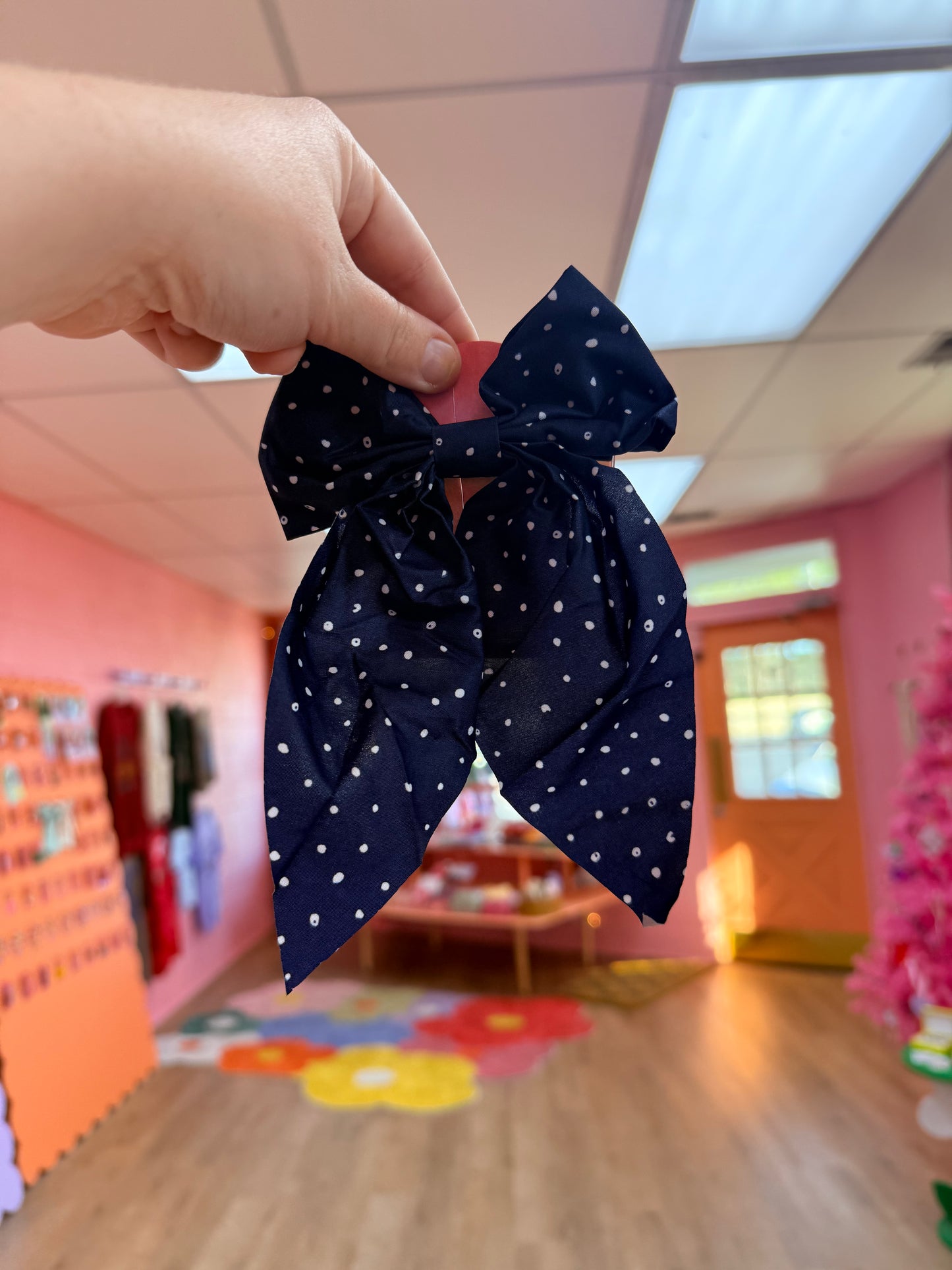 Polka Dot Hair Bow Clip