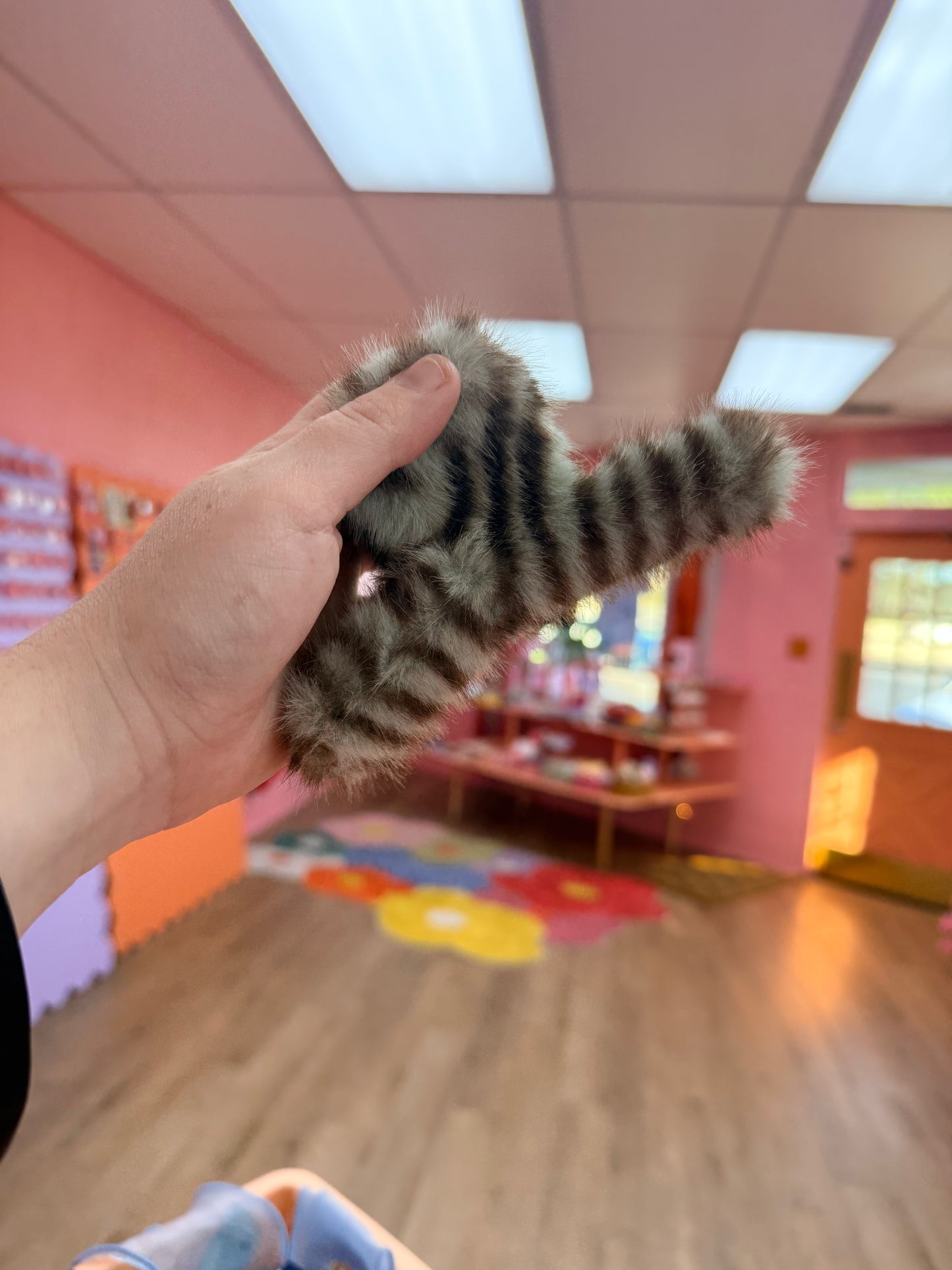 Fuzzy Striped Claw Clip