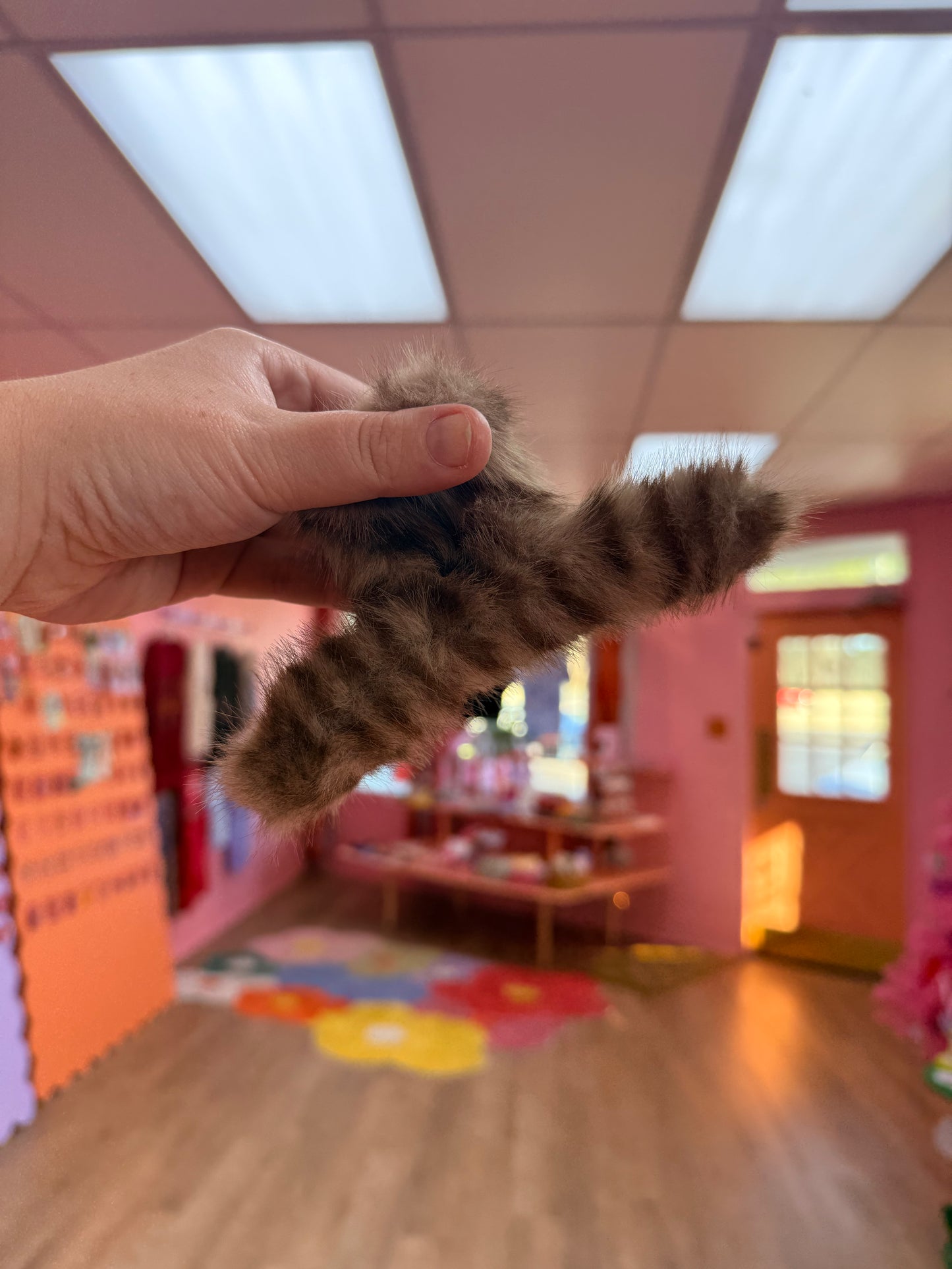 Fuzzy Striped Claw Clip
