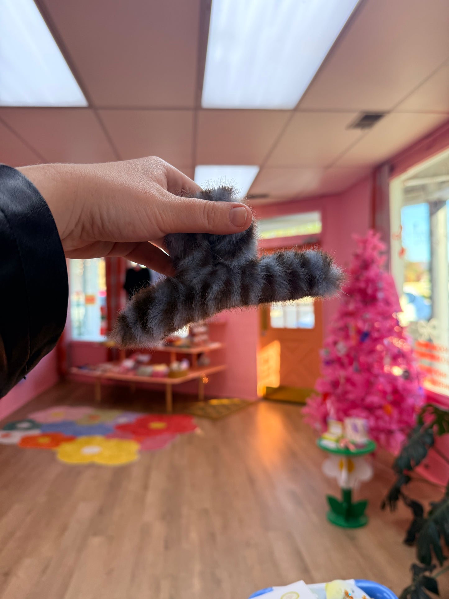 Fuzzy Striped Claw Clip
