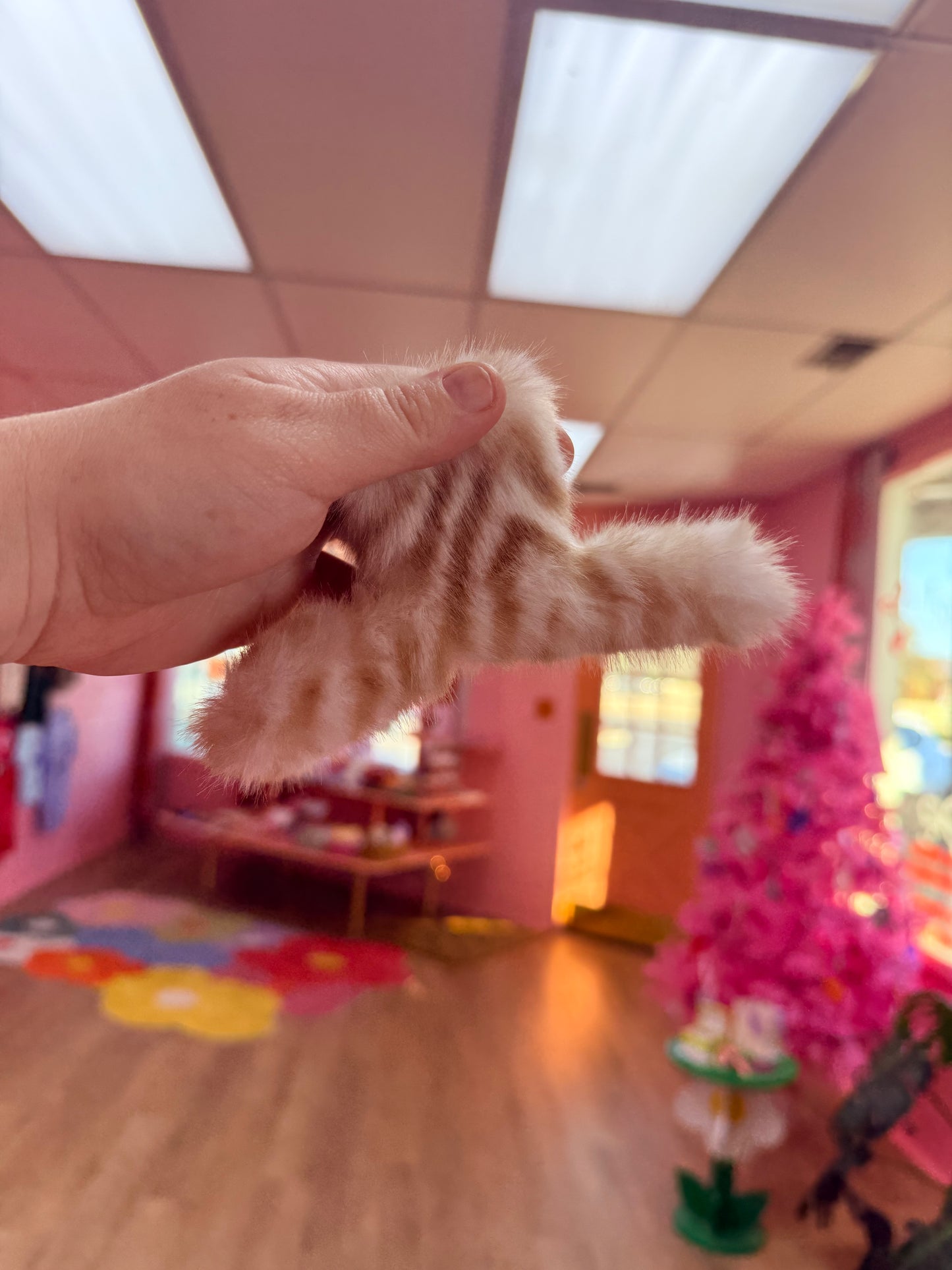 Fuzzy Striped Claw Clip