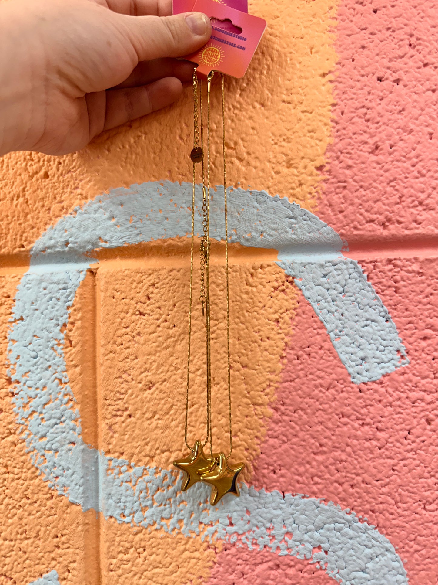 Puffy Star Titanium Necklace