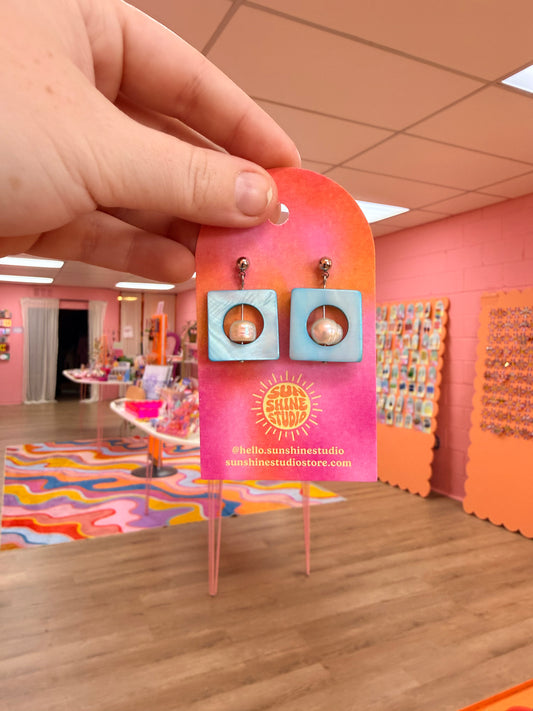 Bright Geometric Beaded Earrings