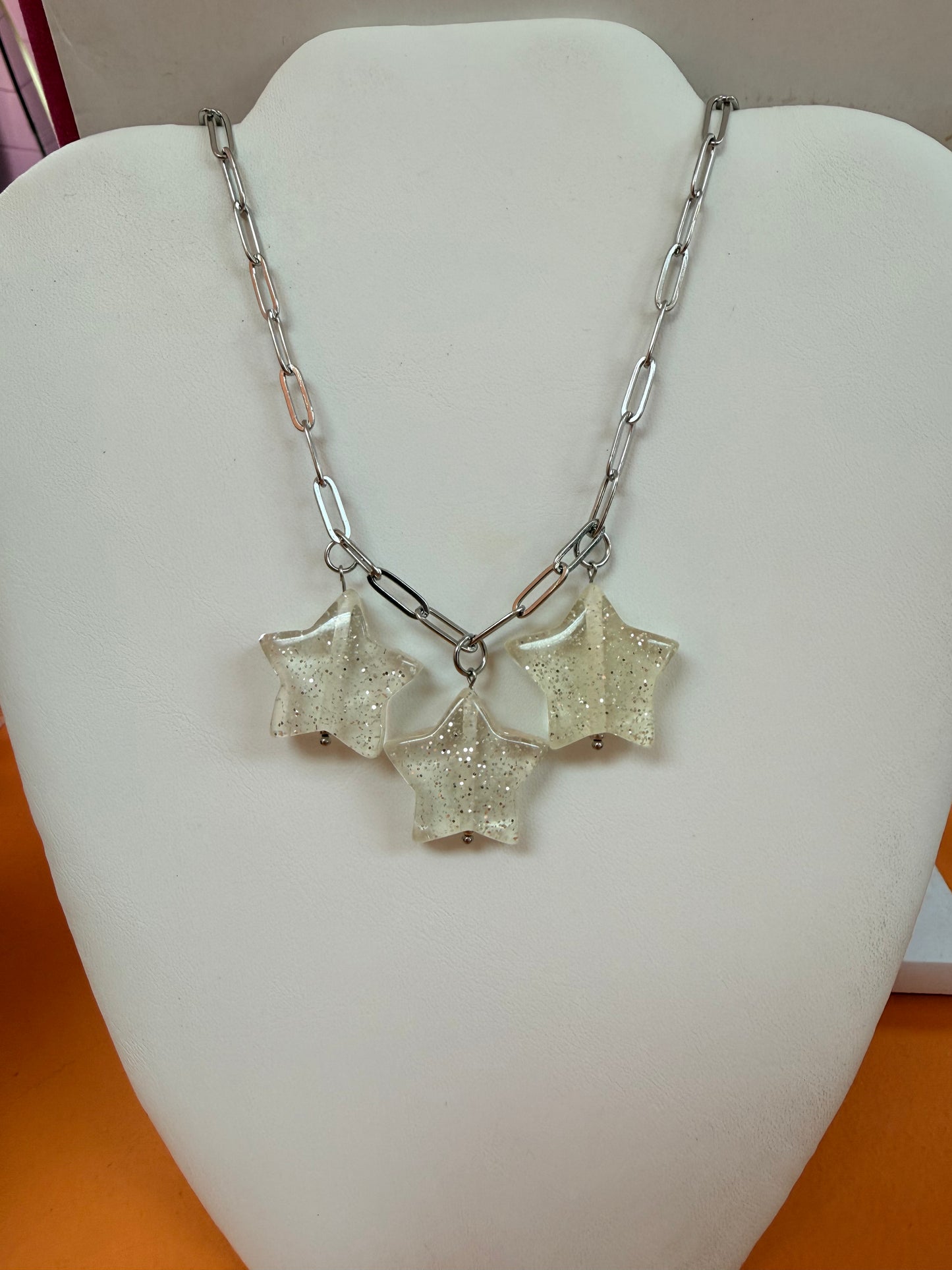 Puffy Star Titanium Necklace