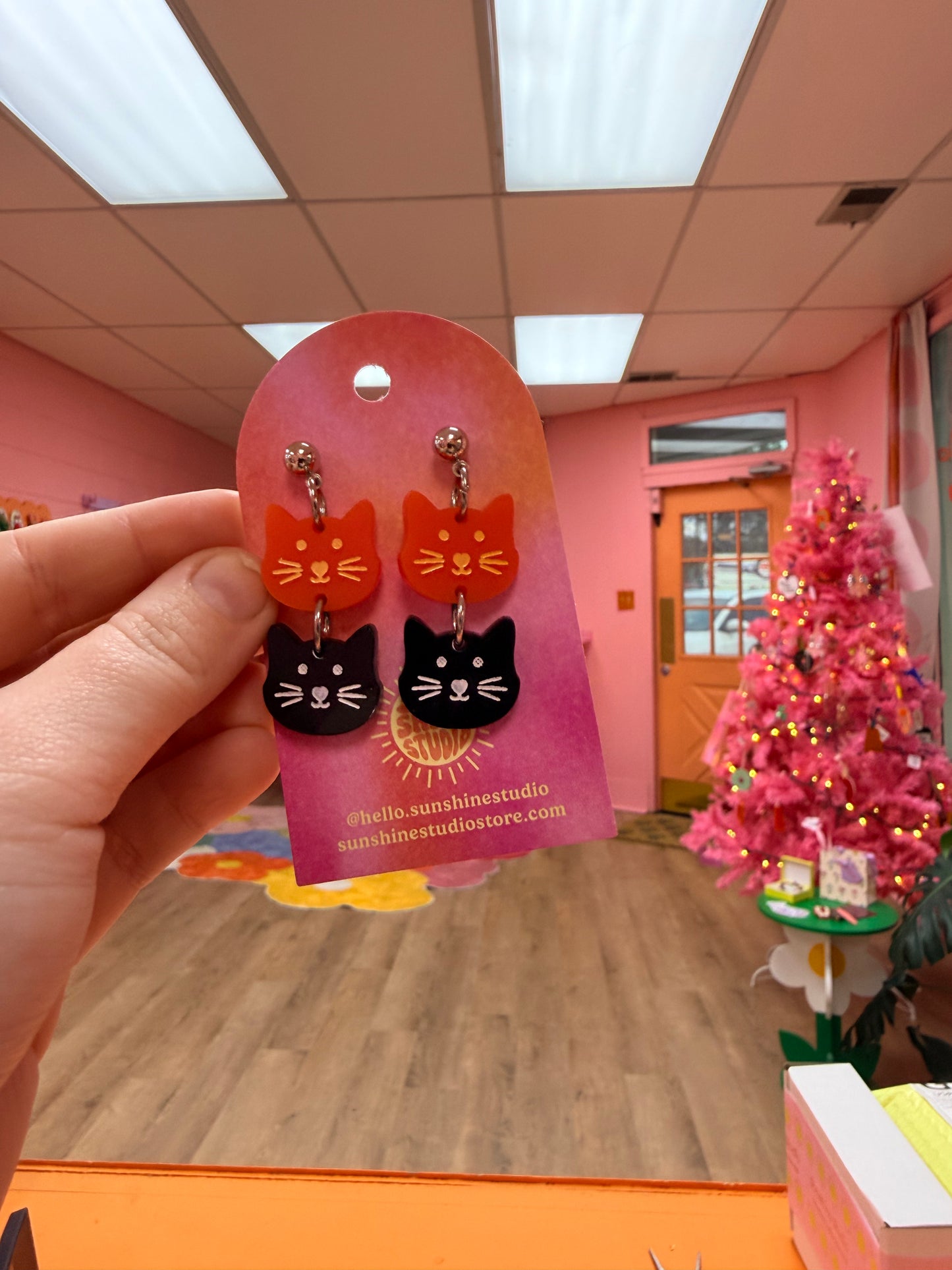Orange and Black Cat Energy - Dangles