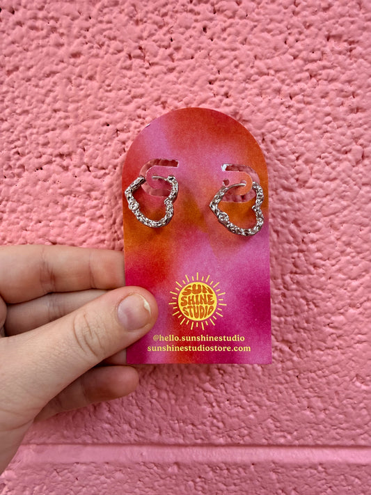 Textured Heart Earrings