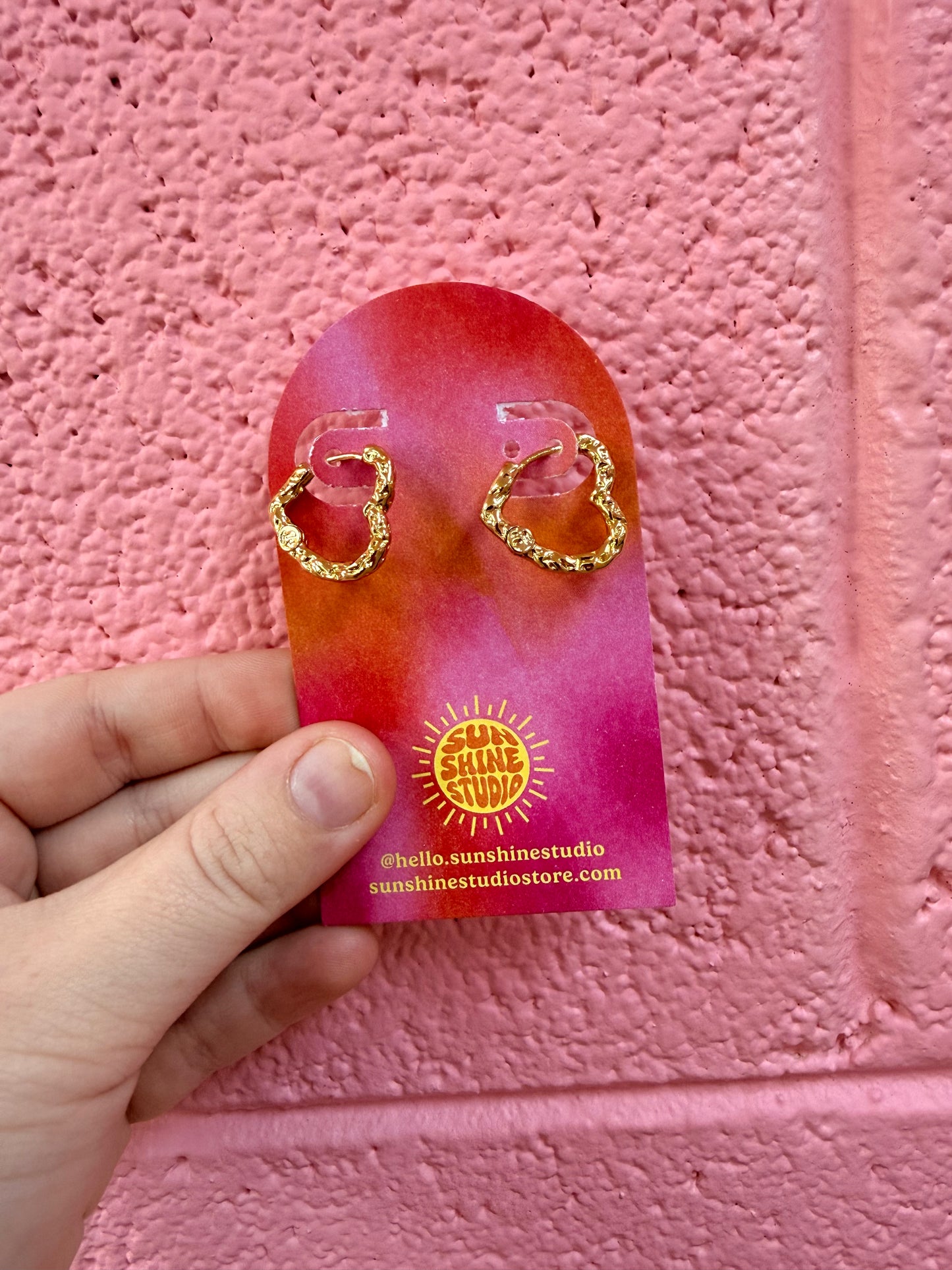 Textured Heart Earrings