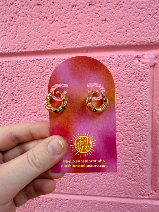 Textured Circle Titanium Earrings