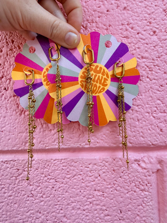 Titanium Beaded Chain Earrings