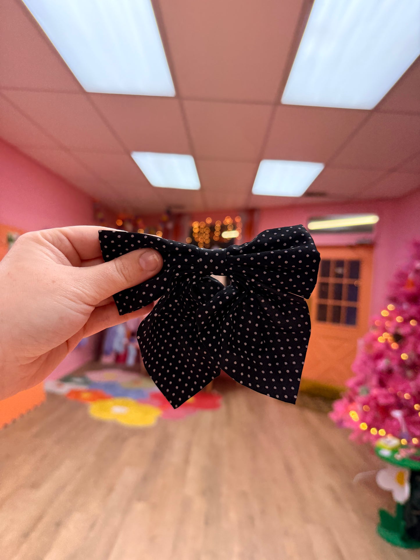 Polka Dot Hair Bow Clip