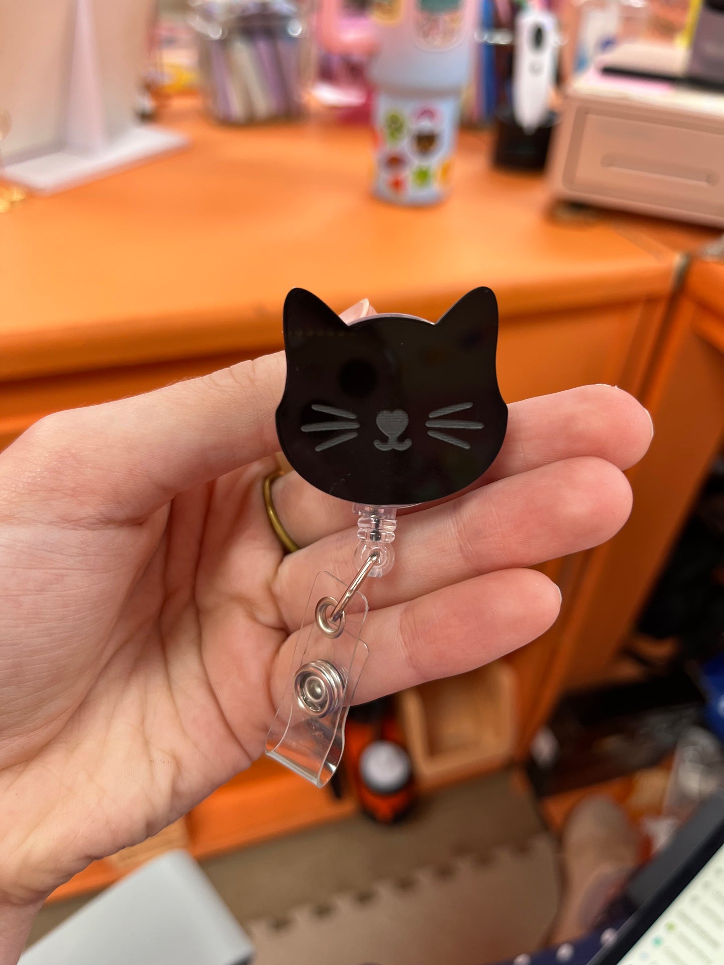 Cat Badge Reel