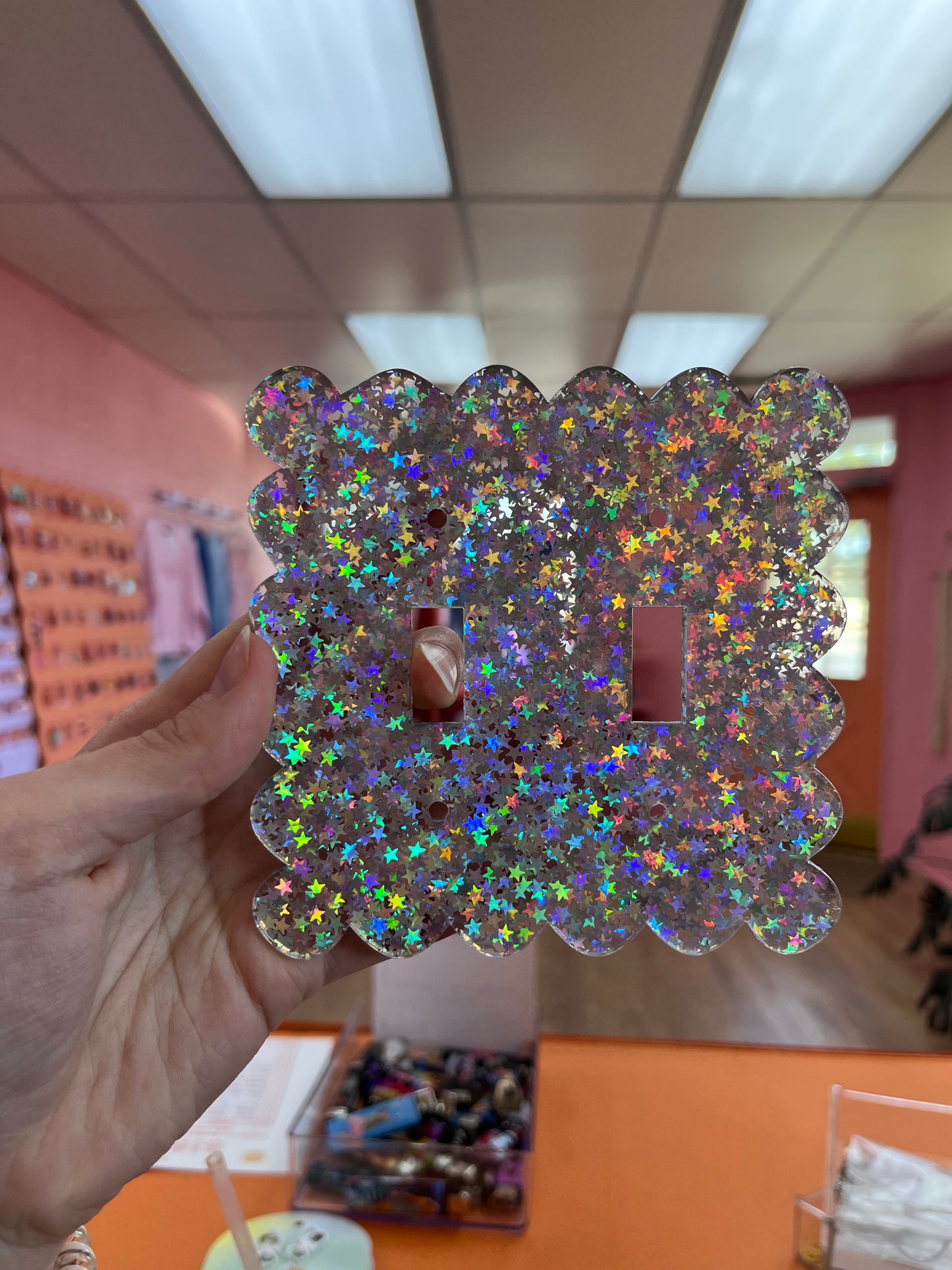 Silver Star Confetti Outlet Covers