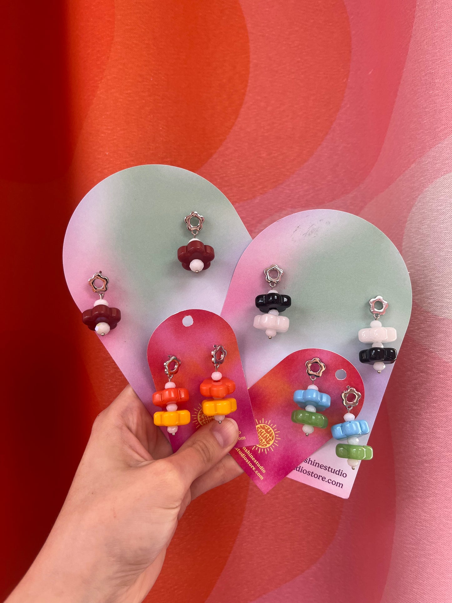 Chunky Retro Flower Earrings
