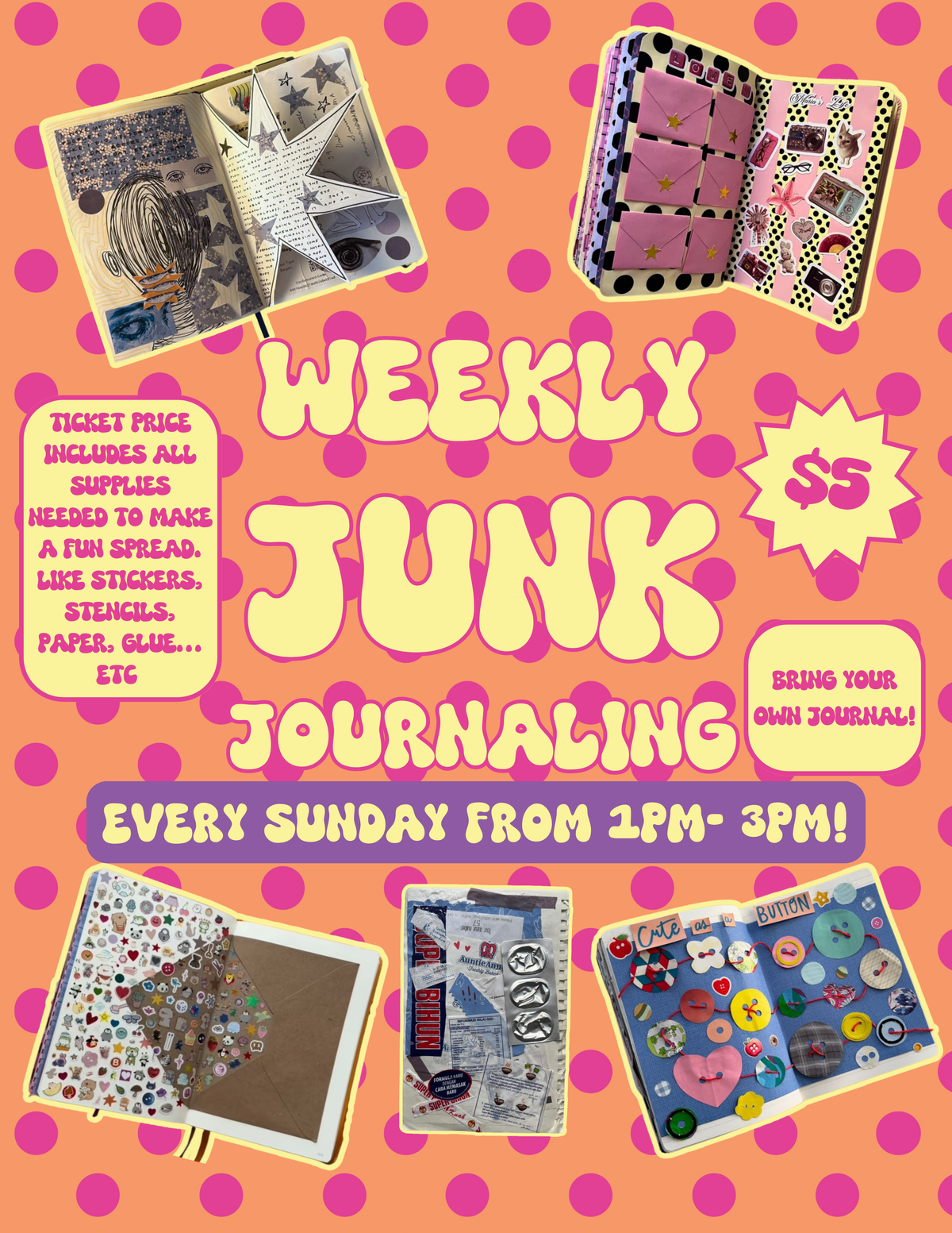 Sunday Junk Journaling Weekly Craft Event