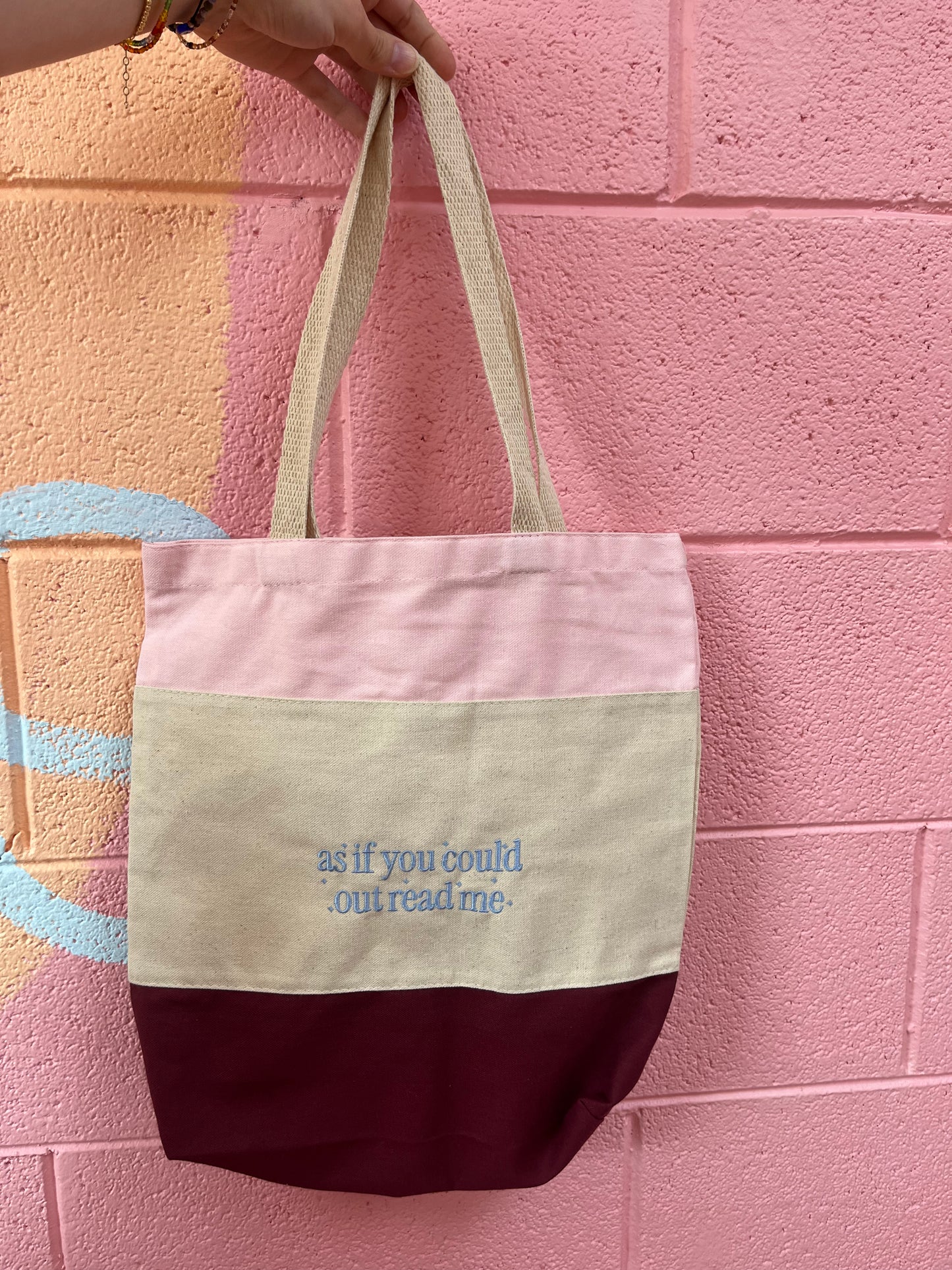 As if you Could Outread me Embroidered Tote bag