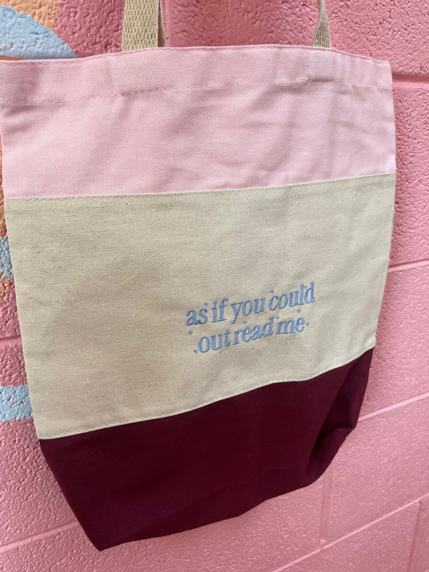 As if you Could Outread me Embroidered Tote bag