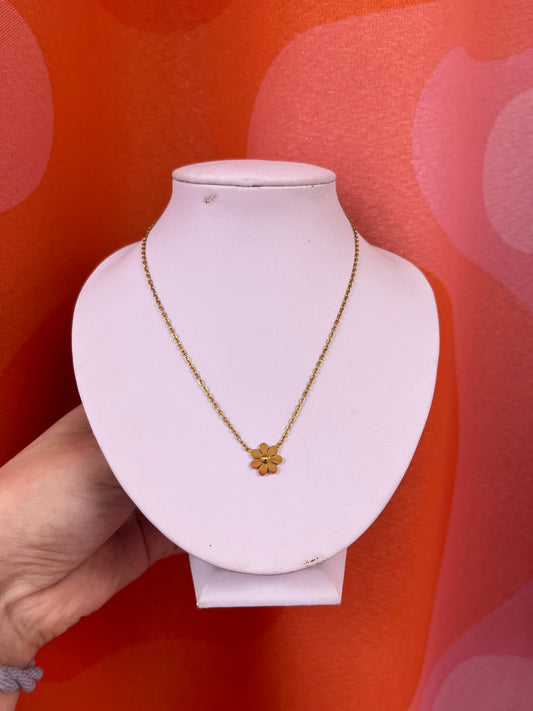 Single Flower Titanium Necklace