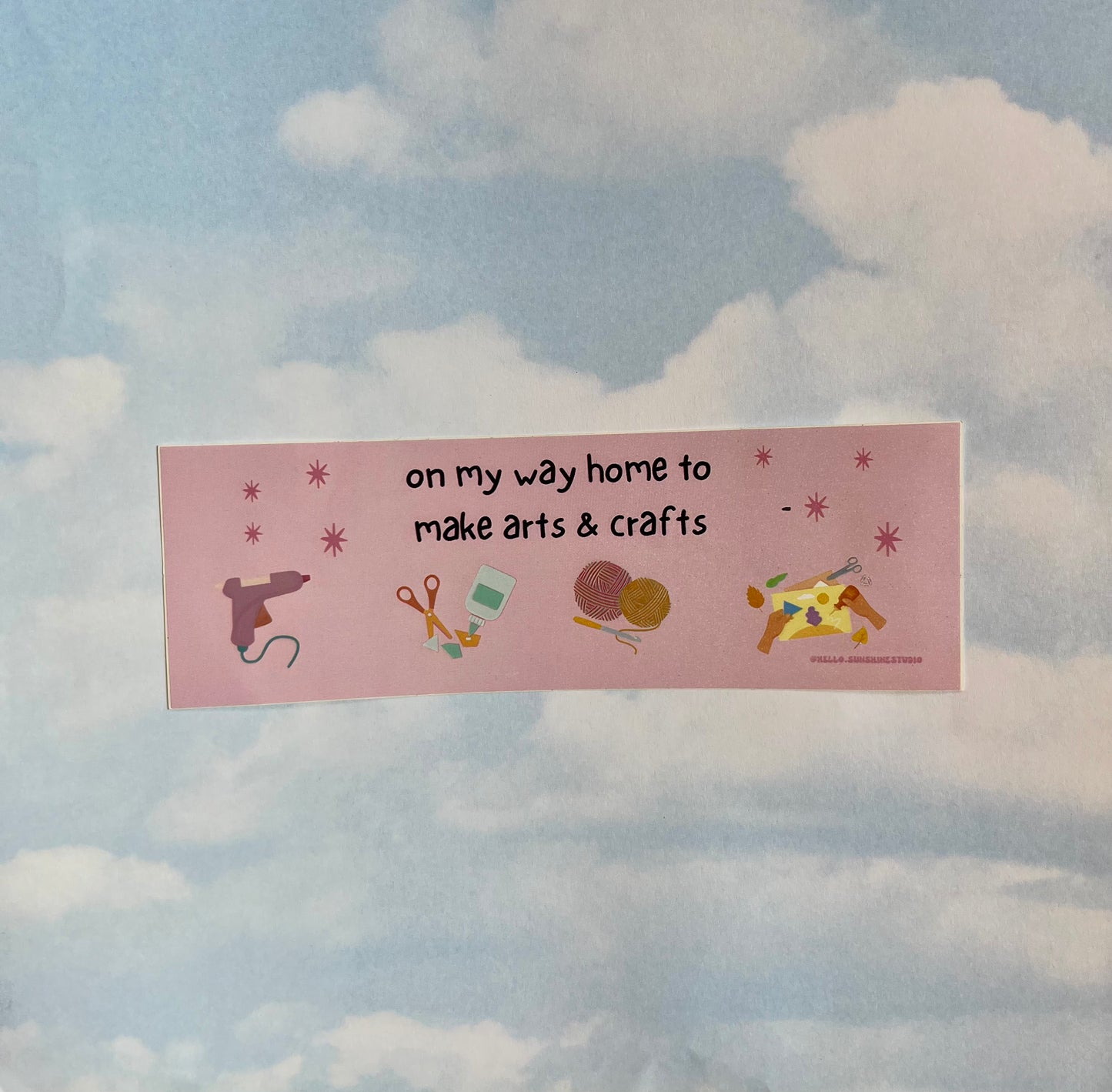 "On My Way Home to Make Arts & Crafts" Mini Bumper Sticker