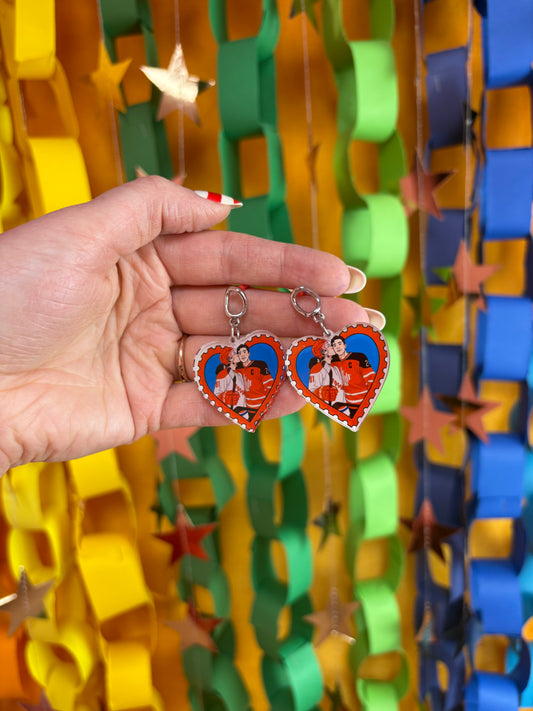 Hockey Lovers Stamp Heated Rivalry Earrings