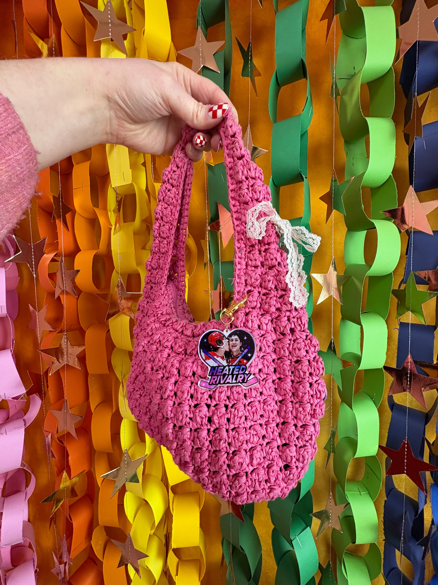 Heated Rivalry Heart Keychain