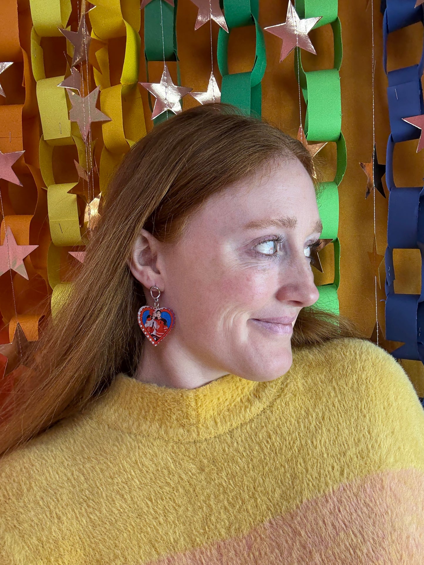 Hockey Lovers Stamp Heated Rivalry Earrings