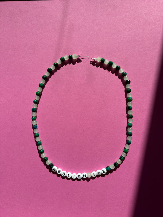 Abolish ICE Green Necklace