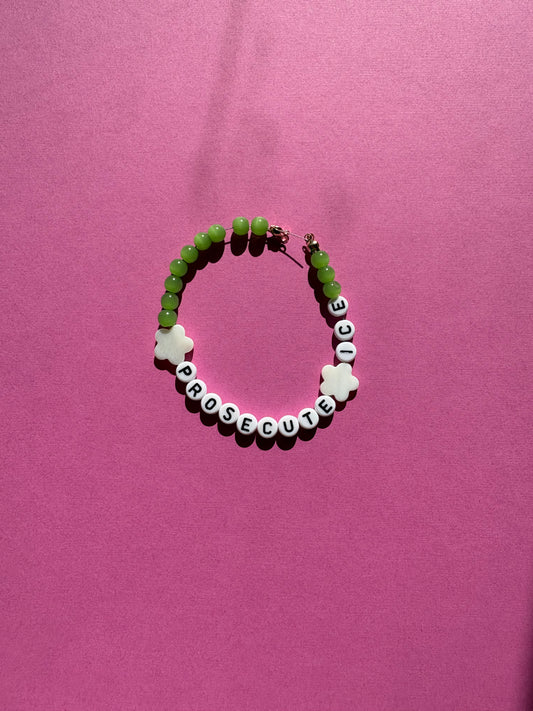 Prosecute ICE green beads bracelet or bag charm