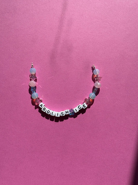 Abolish ICE pink and blue star bracelet or bag charm