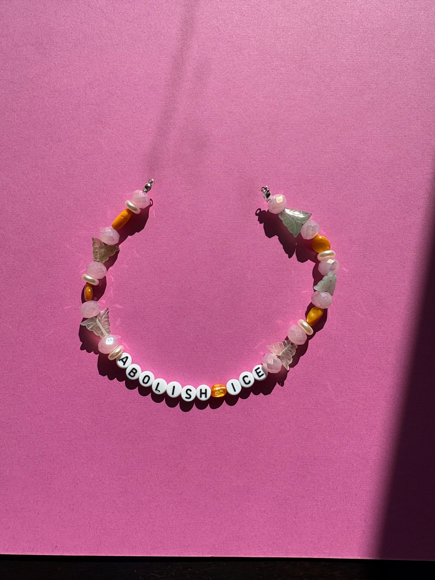 Abolish ICE pink and green phone or bag charm