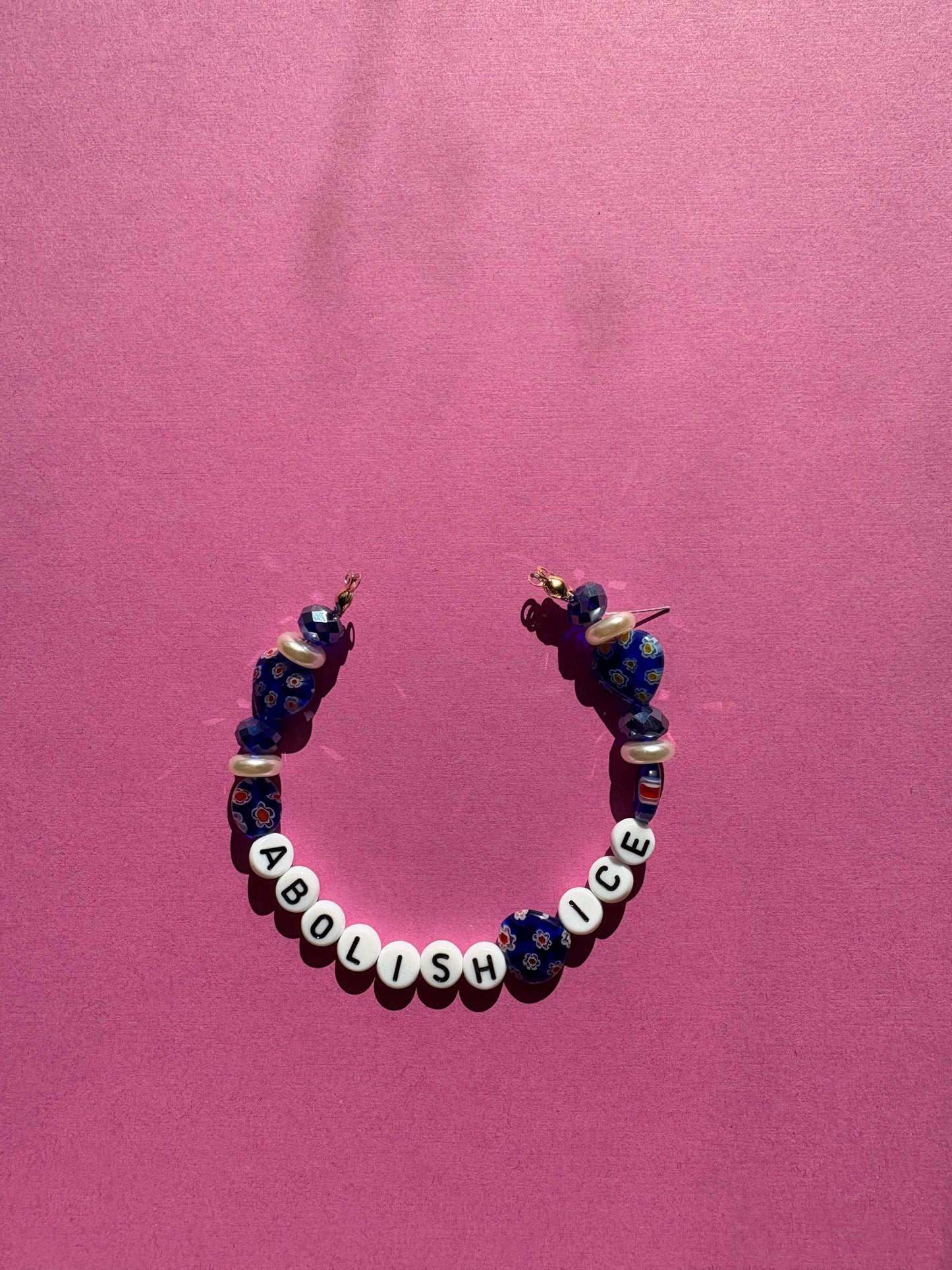 Abolish ICE blue gems bracelet or bag charm ￼