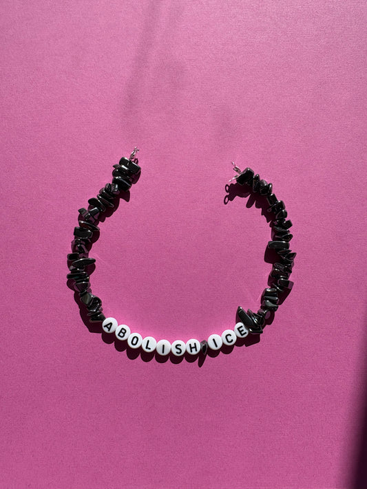 Abolish ICE black gem bag or phone charm